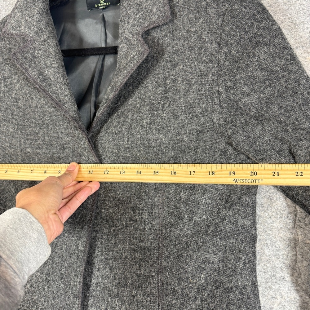 Vintage Braemar Grey Wool Blend Blazer Jacket Size 6P Minimalist Classic Luxury - Picture 6 of 16